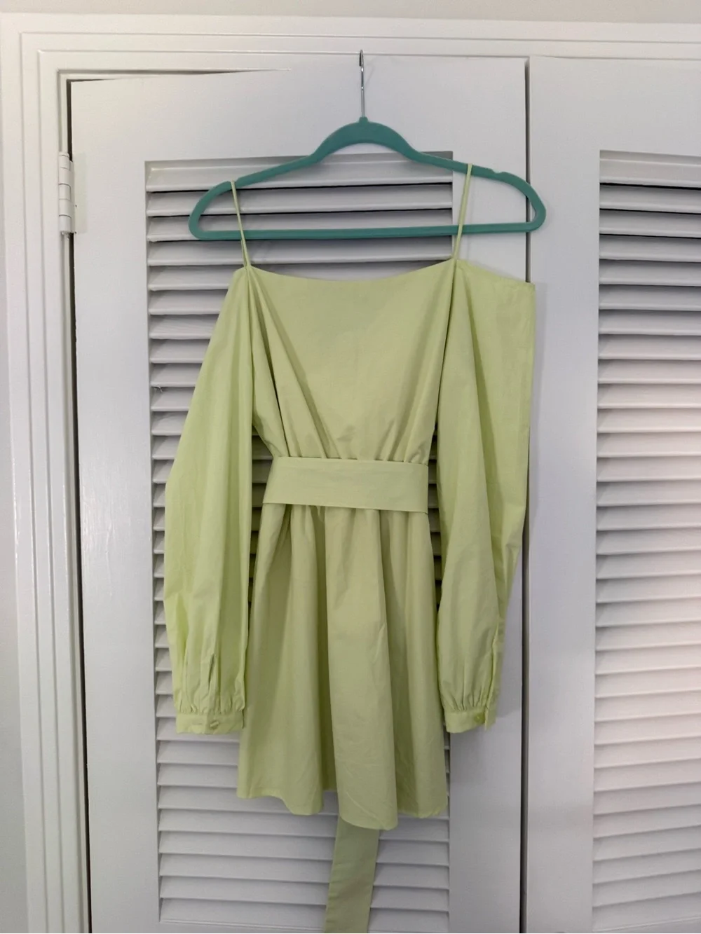 More to Come Belted Mini Dress in Light Yellow